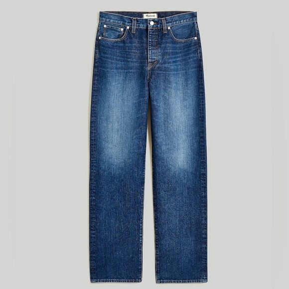 *Flaw Light Spot* Madewell NWT Petite Low-Slung Straight Jeans Size 26P - Picture 6 of 13
